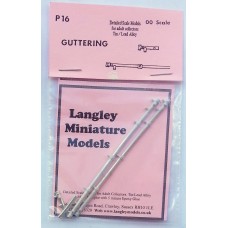 P16 Guttering (2 long sections & 2 elbows) Unpainted Kit OO Scale 1:76