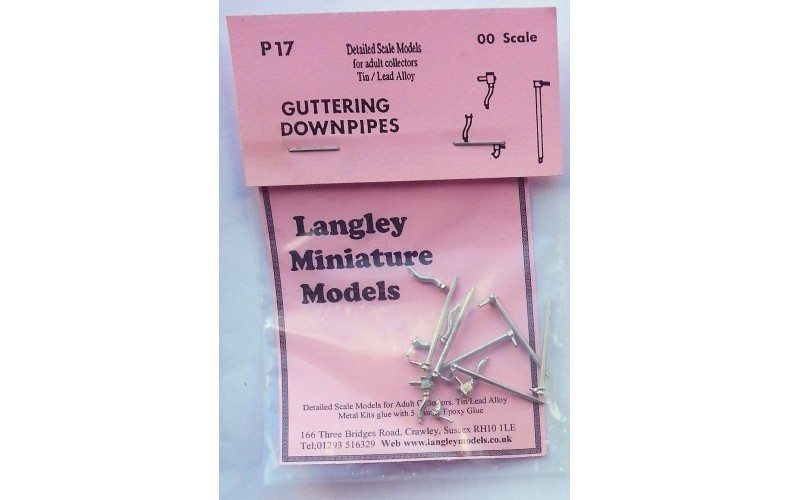 P17 Guttering downpipes, outlets etc. Unpainted Kit OO Scale 1:76