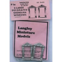 P1a 2 large decorated Georgian windows Unpainted Kit OO Scale 1:76