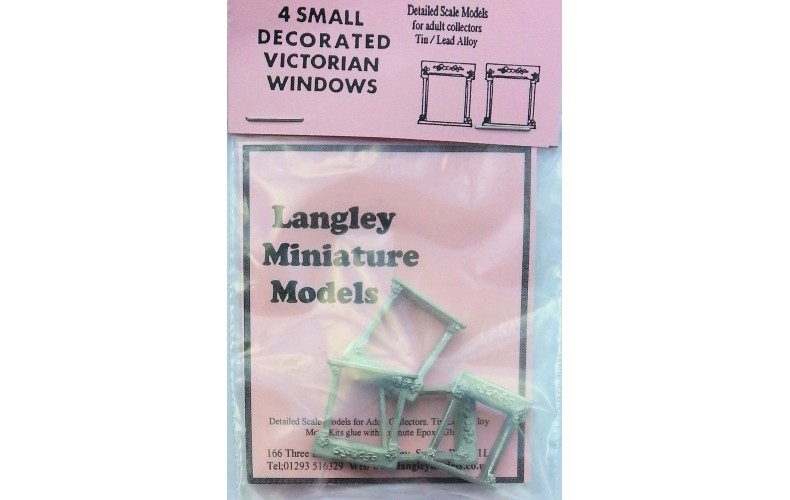 P1b 4 small decorated Georgian windows Unpainted Kit OO Scale 1:76