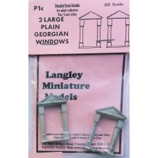 P1c 2 large Plain Georgian windows Unpainted Kit OO Scale 1:76