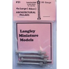 P21 4 Decorated Columns 46mm long Unpainted Kit OO Scale 1:76
