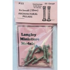 P22 8 Decorated Columns 25mm long Unpainted Kit OO Scale 1:76