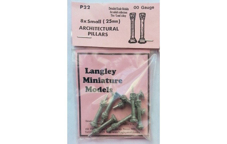 P22 8 Decorated Columns 25mm long Unpainted Kit OO Scale 1:76