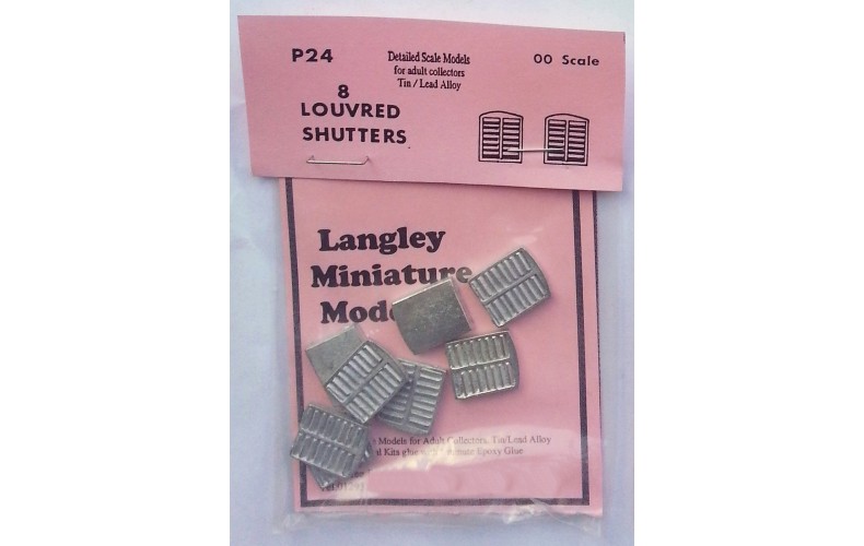 P24 8 louvre shutters(insert in window frames) Unpainted Kit OO Scale 1:76