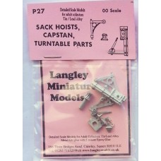 P27 Sack hoists, capstan & turntable parts Unpainted Kit OO Scale 1:76