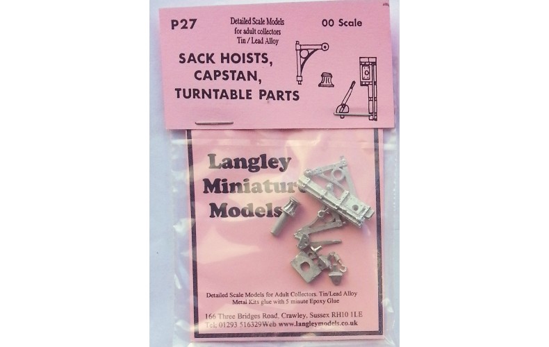 P27 Sack hoists, capstan & turntable parts Unpainted Kit OO Scale 1:76