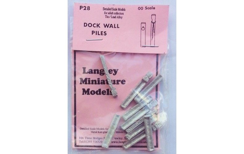 P28 10 assorted Wharf Piles (Oak Style) Unpainted Kit OO Scale 1:76