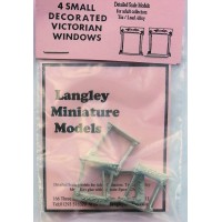 P2b 4 small decorated Victorian windows Unpainted Kit OO Scale 1:76