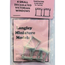 P2b 4 small decorated Victorian windows Unpainted Kit OO Scale 1:76