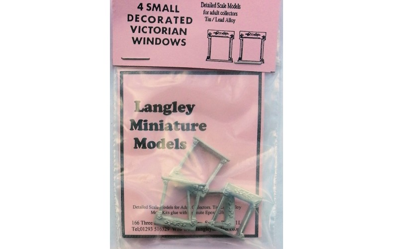 P2b 4 small decorated Victorian windows Unpainted Kit OO Scale 1:76