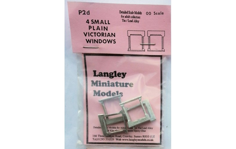 P2d 4 small Plain Victorian windows Unpainted Kit OO Scale 1:76