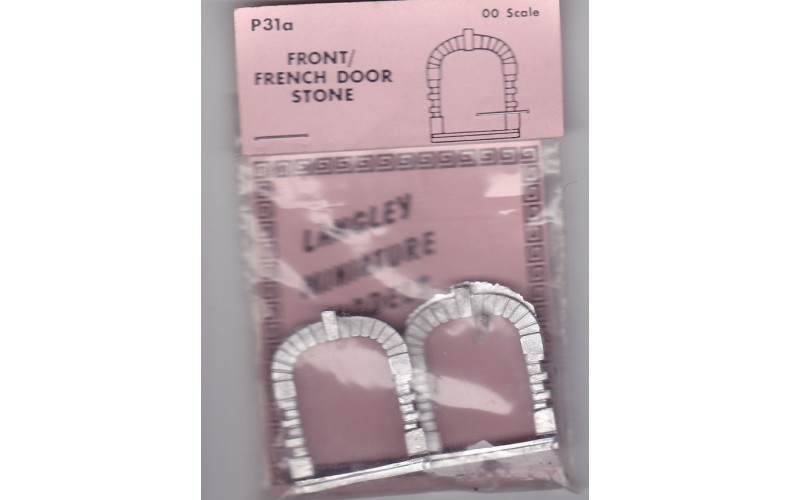 P31a 2 front or French doors - stone edged Unpainted Kit OO Scale 1:76