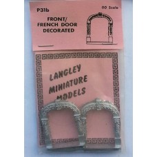 P31b 2 front or French doors - decorated Unpainted Kit OO Scale 1:76