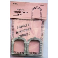 P31c 2 front or French doors - brick Unpainted Kit OO Scale 1:76