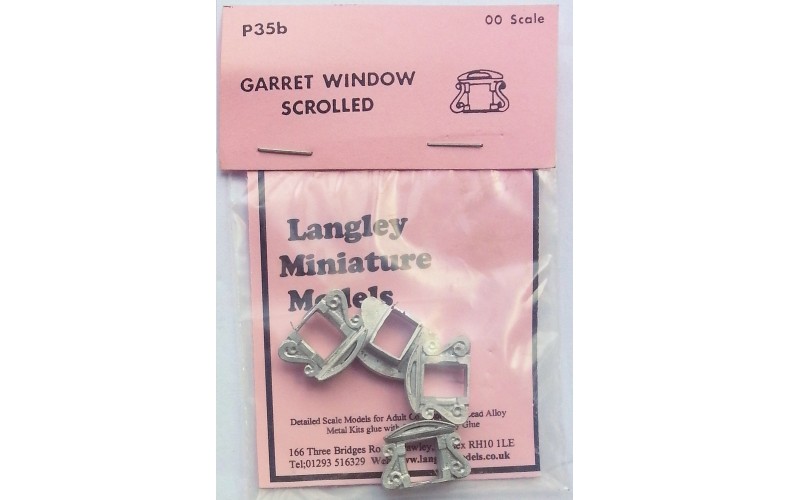 P35b 4 Garret windows - Scrolled Unpainted Kit OO Scale 1:76