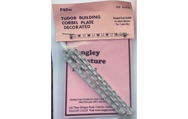 P40a 3 Tudor building Corbel strips-Decorated Unpainted Kit OO Scale 1:76