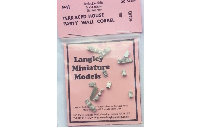 P41 Terr.house party wall corbels 6 lrg,6 small Unpainted Kit OO Scale 1:76