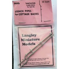 P44b 2 stench pipes for cottage backs Unpainted Kit OO Scale 1:76