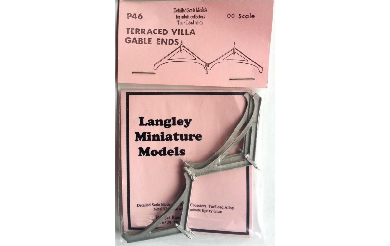 P46 2 Terraced Villa Gable end castings Unpainted Kit OO Scale 1:76