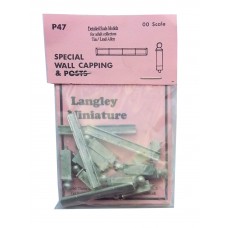 P47 Wall capping & posts for villa fronts Unpainted Kit OO Scale 1:76