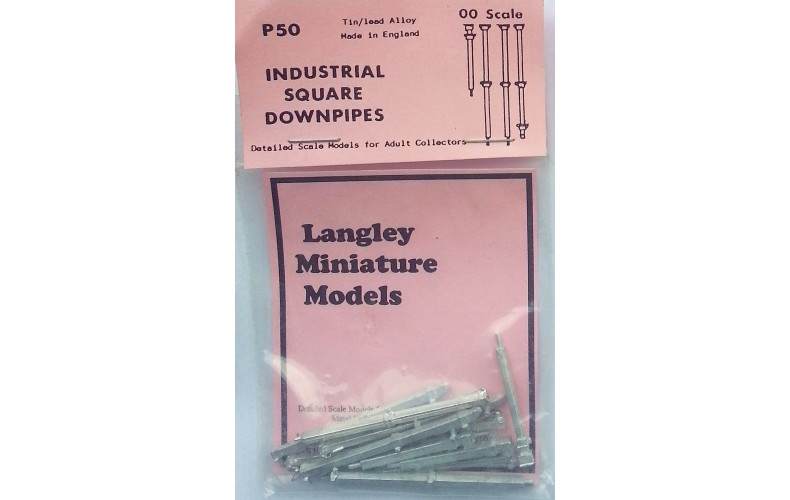 P50 Industrial square downpipes Unpainted Kit OO Scale 1:76