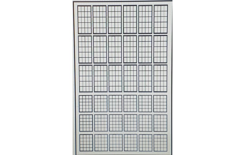 P52a 20 panel Window Glazing bars - Black Frame (OO scale 1/76th)