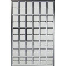 P54b 2 panel Sash Window Glazing Bars White (OO scale 1/76th)