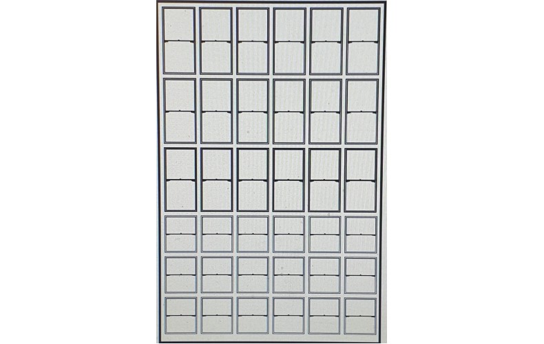 P54b 2 panel Sash Window Glazing Bars White (OO scale 1/76th)