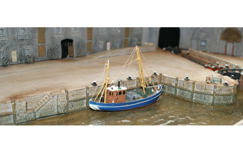 NMB16 Stone Wharf Walls/stairs & pedestrian ramps (512mm) Unpainted Kit N Scale 1:148