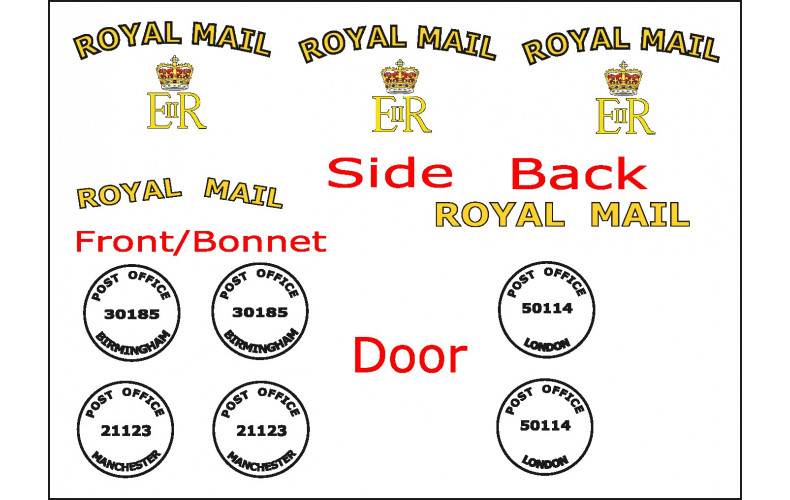 T11c ER Royal Mail Decals (1952-2022) (OO Scale 1/76th)