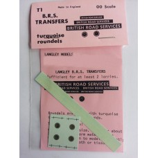 T1 BRS letters & turquoise roundalls (OO Scale 1/76th)