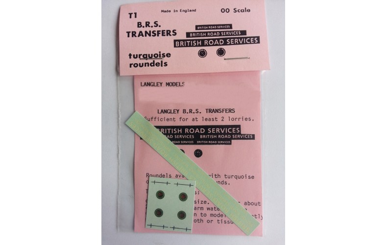 T1 BRS letters & turquoise roundalls (OO Scale 1/76th)
