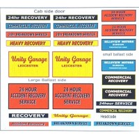 T20 Breakdown/Recovery Lorry Decals (OO Scale 1/76th)