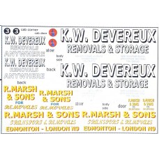 NT15 Removals Lorry Decals (N Scale 1/148th)