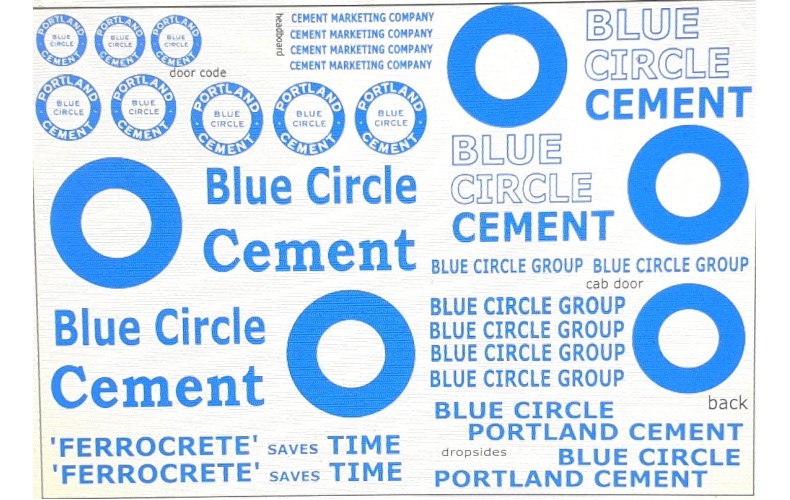 T24 Blue Circle Lorry Decals (OO scale 1/76th)