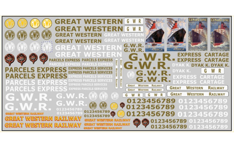 T36 G.W.R. Vehicle / Horse Drawn Decals (OO Scale 1/76th)