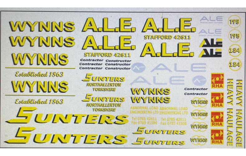 T7new Heavy haulage Wynns, Sunters, A.L.E. (OO Scale 1/76th)