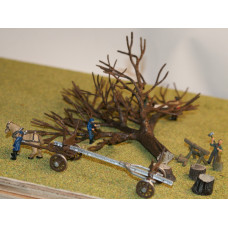 TR1 Lrg Chopped Down Tree, Stumps, Forrester Figures(OO Scale 1/76th)