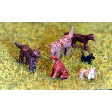 TT5 6 dogs 3mm UNPAINTED TT Scale