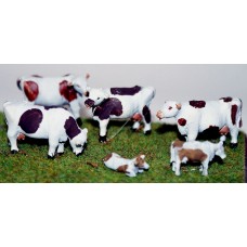 TT7 6 Cows 3mm UNPAINTED TT Scale