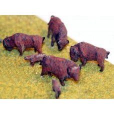 USA1 6 Buffalo's (4 adults 2 calves) Unpainted Kit OO Scale 1:76