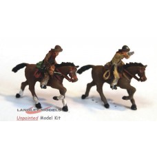 USA2 2 Mounted Cowboys with Pistols  Unpainted Kit OO Scale 1:76 