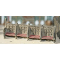 V20d 2 x Church Pews (wooden carved seating) Unpainted Kit OO Scale 1:76