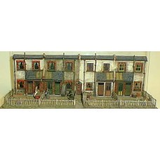 V6set Cottage backs - terrace of 4 Unpainted Kit OO Scale 1:76