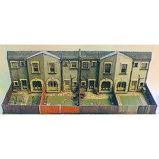 V8set Villa backs - terrace of 4 Unpainted Kit OO Scale 1:76