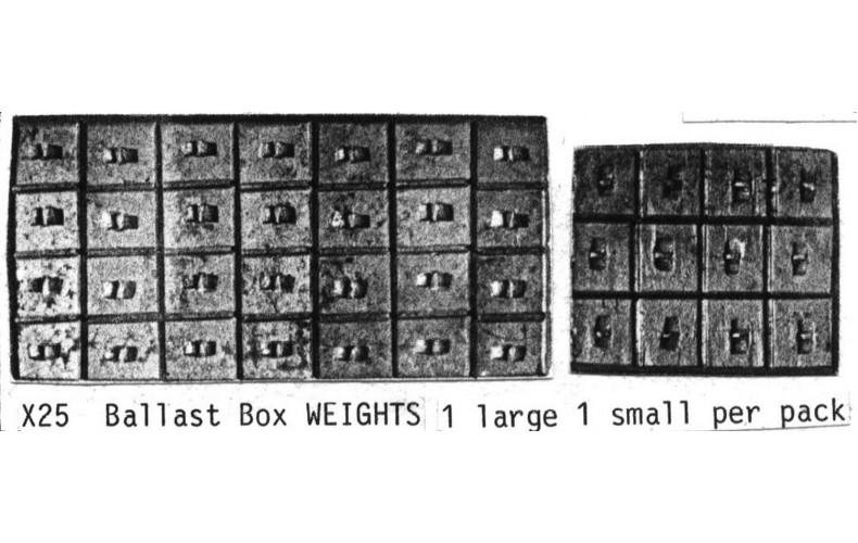 X25 2 ballast box weights Unpainted Kit OO Scale 1:76