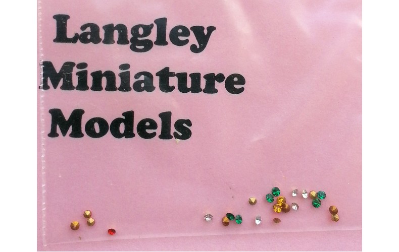 X3c 20 x 3mm red,green,white,amber jewels Flat Back No Scale
