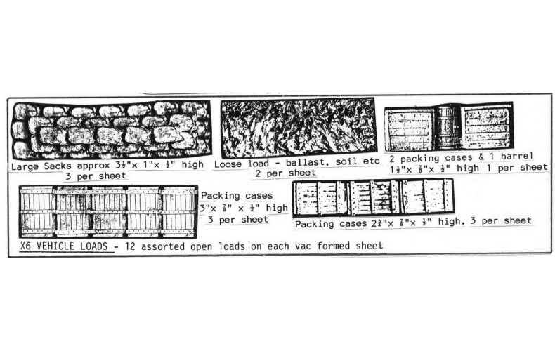 X6 12 x Lorry Loads assorted Unpainted Kit OO Scale 1:76