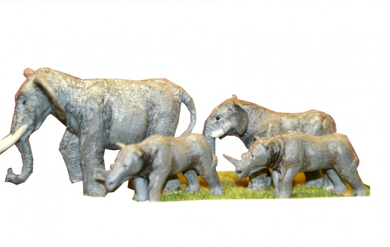 Z02 Elephants & Rhinos (OO scale 1/76th)